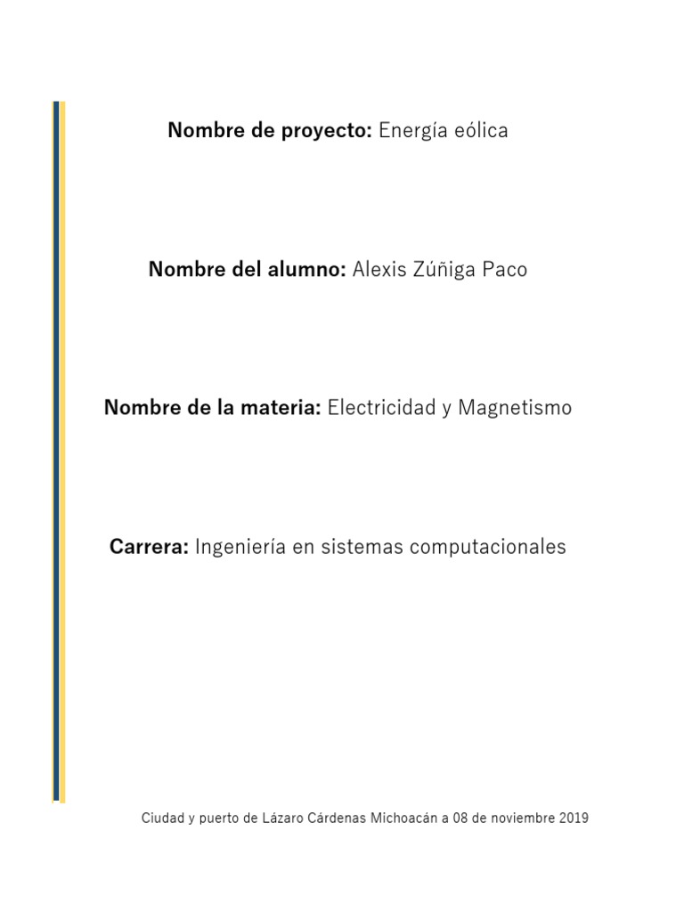 Diseño de Aerogenerador Eólico Casero | PDF | Energía eólica | Energía ...