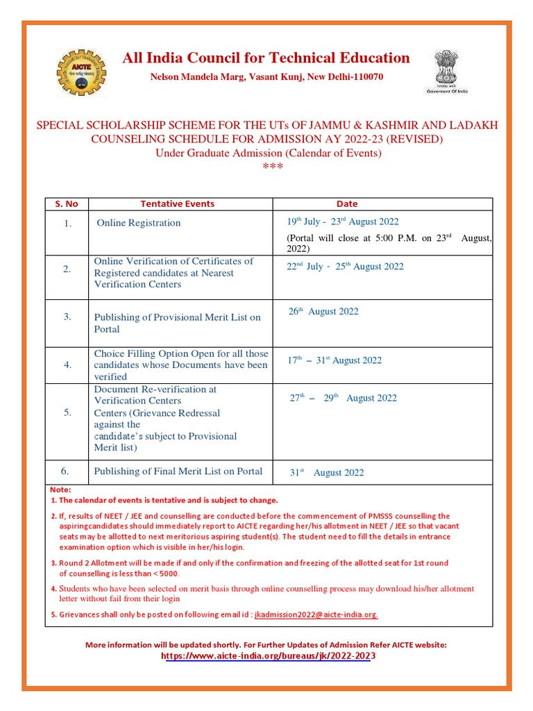 Final Calendar of Events PMSSS 202223 Round PDF Standardized Tests Educational Stages