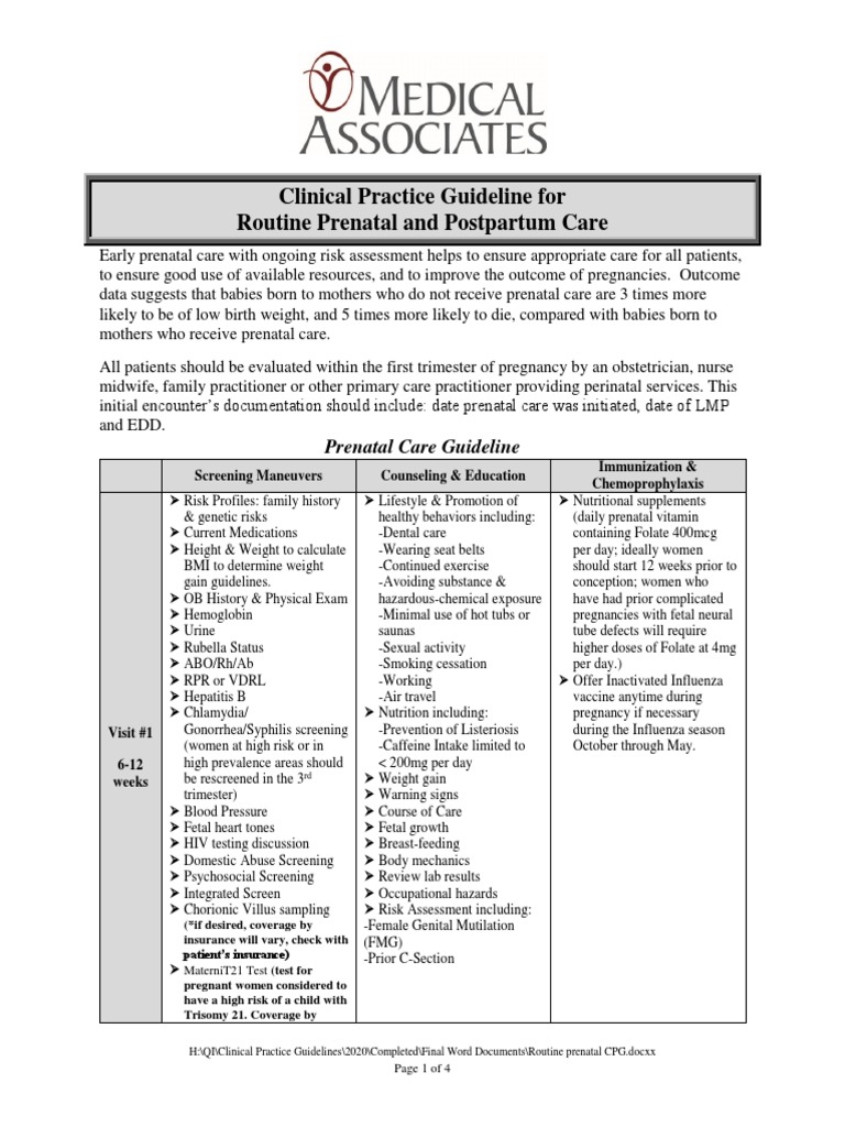 Prenatal Postpartum Care | PDF | Pregnancy | Childbirth