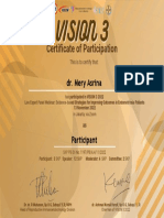 Sertfikat Vision 3 Participant - Dr. Mery Asrina