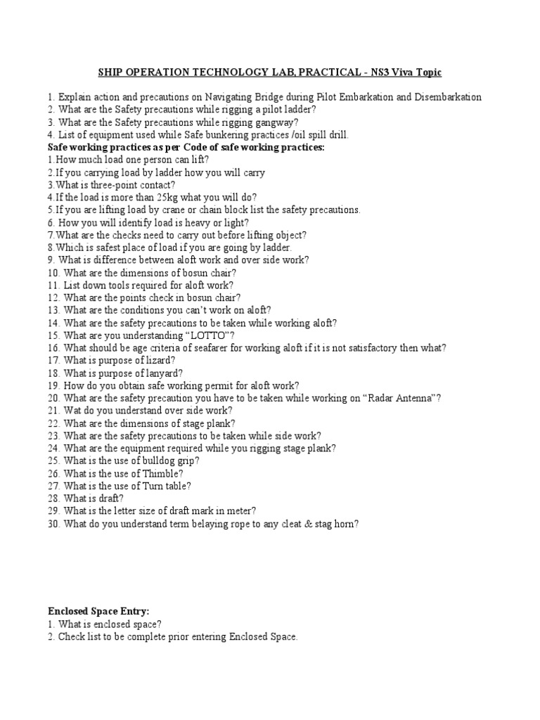 Viva Question For 3rd NS PDF Manufactured Goods Equipment