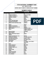 75th NGF Exhibitors List of Womens Wear 08.07.2022