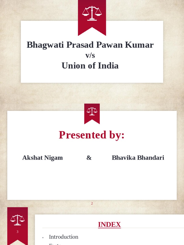 Bhagwati Prasad Pawan Kumar vs Union of India PDF Justice Crime