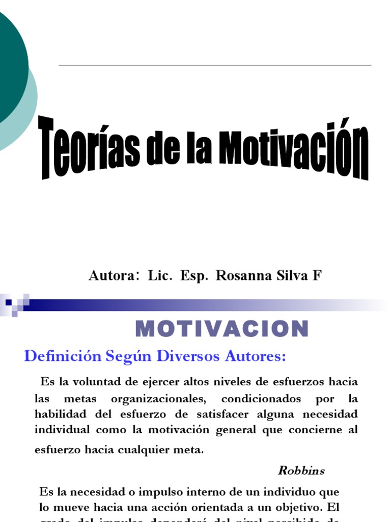 Teorías de La Motivación | PDF | Motivación | Motivacional