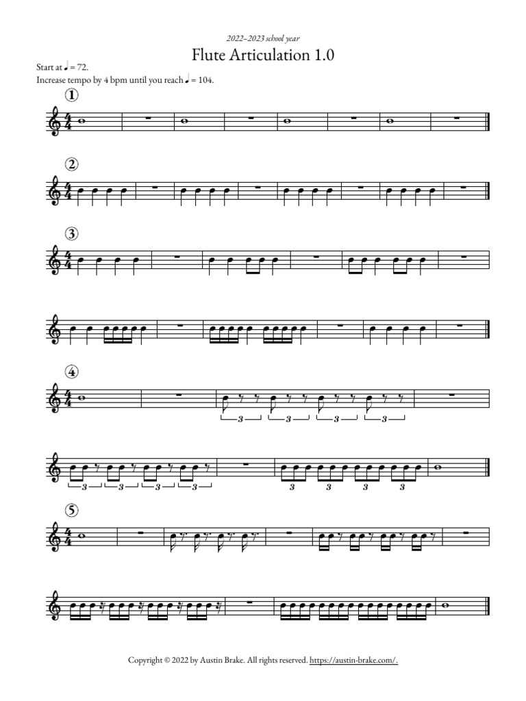 Flute Articulation 1.0 | PDF