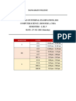 Bangabasi College Computer Science Internal Exam Schedule 2021