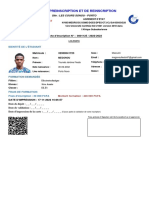 Fiche de Preinscription Et de Reinscription: SCO/FOR/001/-CT