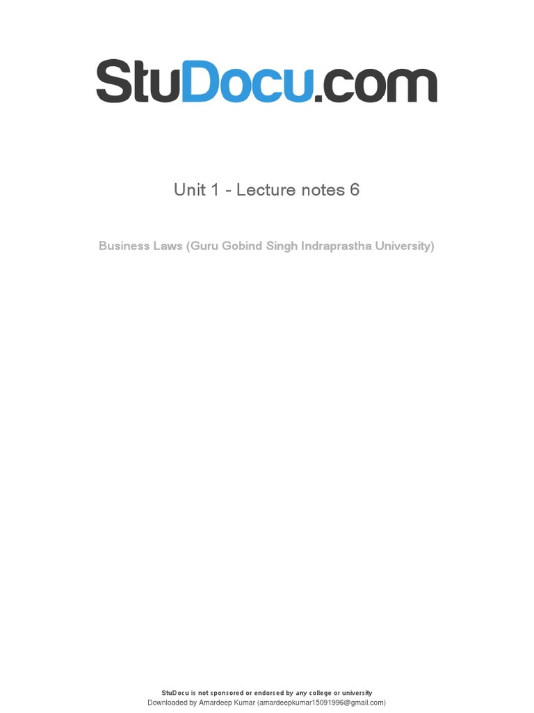 Unit 1 Lecture Notes 6 | PDF | Offer And Acceptance | Consideration