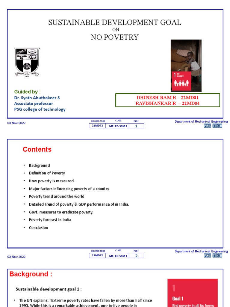 SDG - No Poverty | PDF | Poverty | Poverty & Homelessness