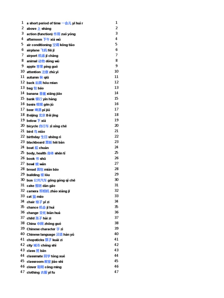 CHINESE WORDS PDF visual data 3