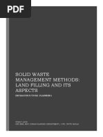 Solid Waste Management Methods - Landfill & Its Aspect