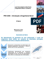 Geometria do navio: dimensões principais e relações de forma