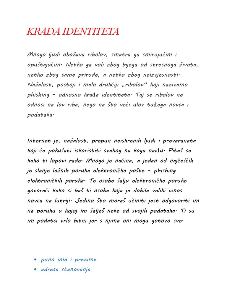 Krađa Identiteta | PDF
