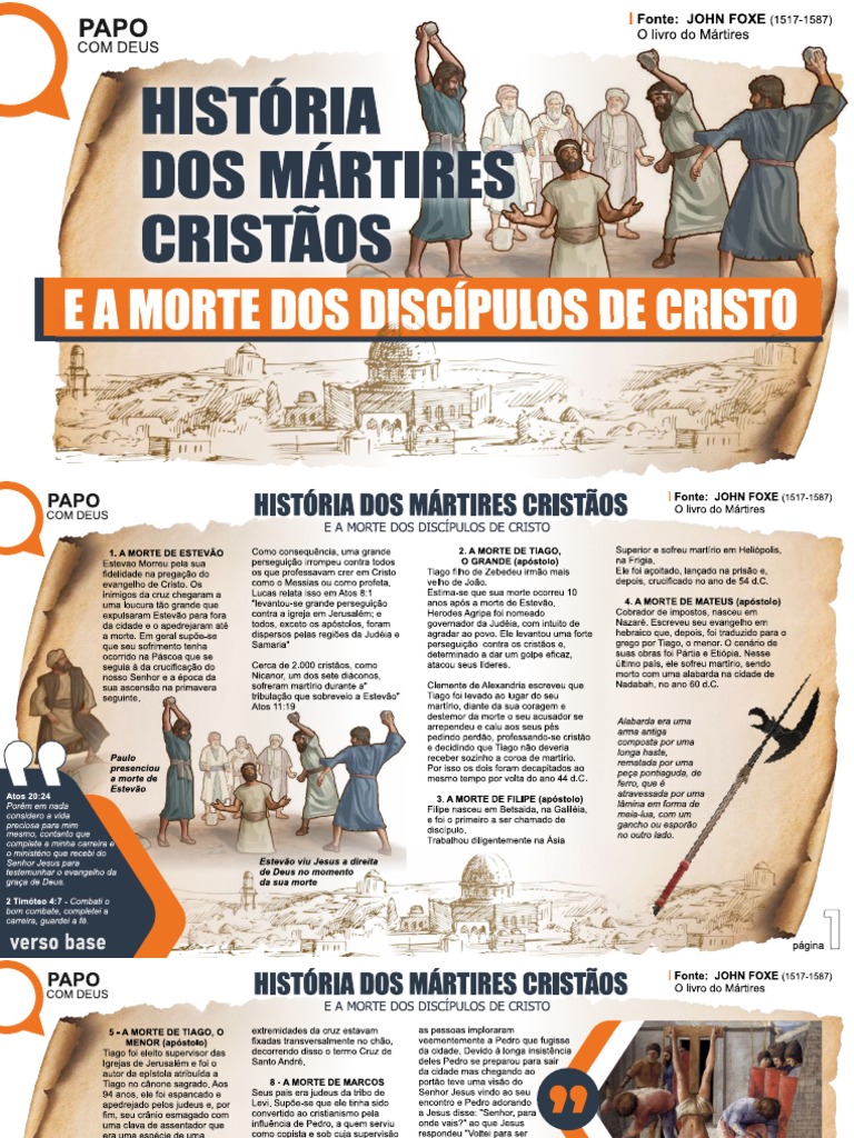 A Historia Dos Martires e A Morte Dos Discipulos de Cristo | PDF
