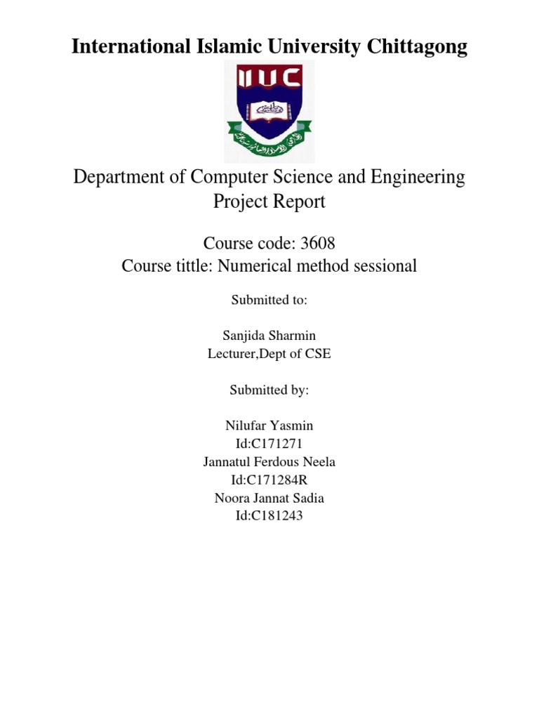 Numerical Report | PDF | Integral | Mathematical Relations