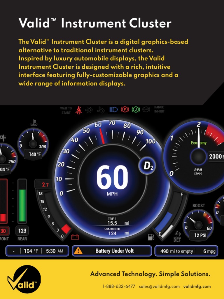 Instrument Cluster PDF Touchscreen Input/Output