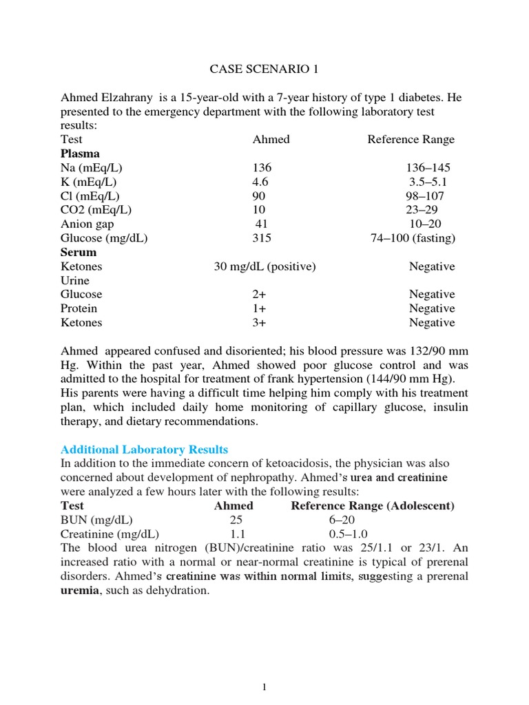 Diabetes Mellitus Case Scenario PDF Diabetes Gestational Diabetes