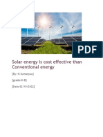 Solar Energy Is Cost Effective Than Conventional Energy