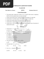 Mathematic Question Paper Set B