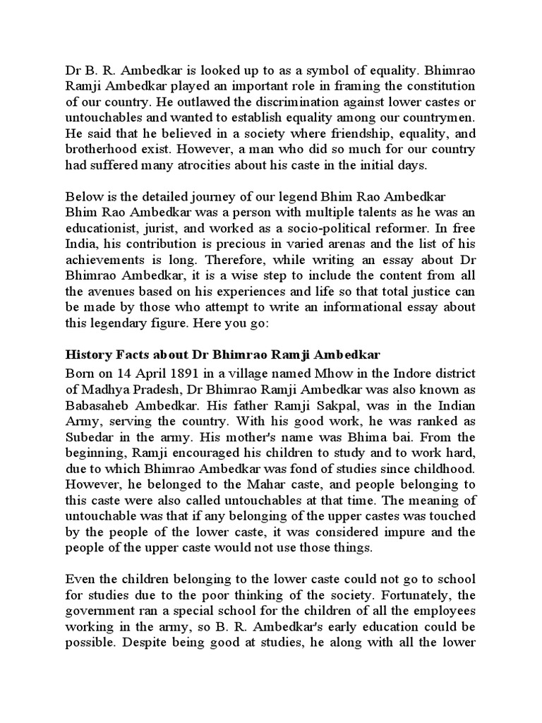 BR Essay | PDF | Dalit | Mahatma Gandhi