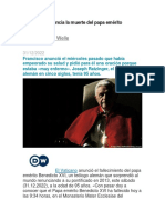 El Vaticano Anuncia La Muerte Del Papa Emérito Benedicto XVI