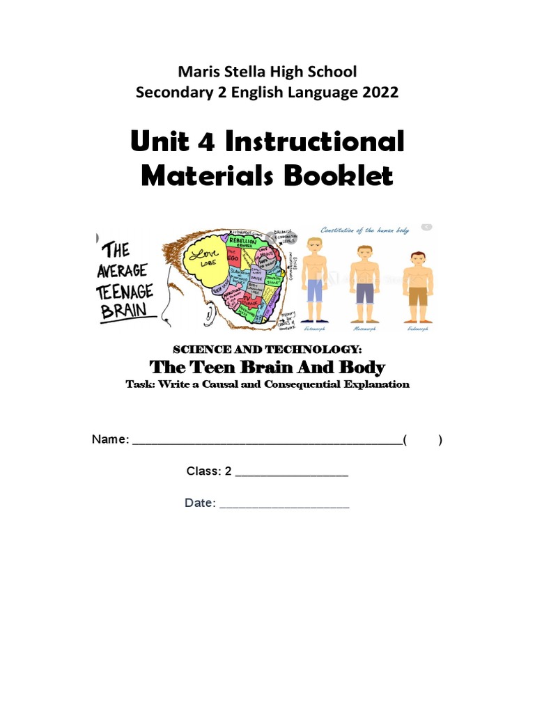 Unit 4 Instructional Materials Booklet PDF Adolescence Popular