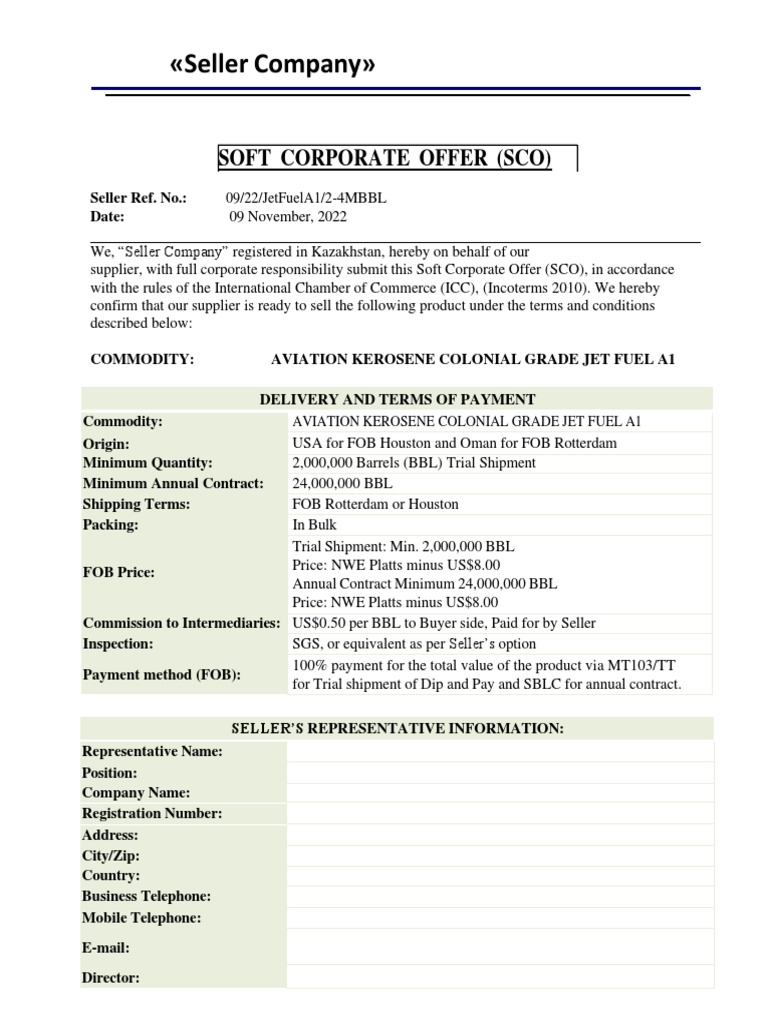 Understanding the Key Terms and Procedures for a NonNegotiable FOB Rotterdam/Houston Jet Fuel