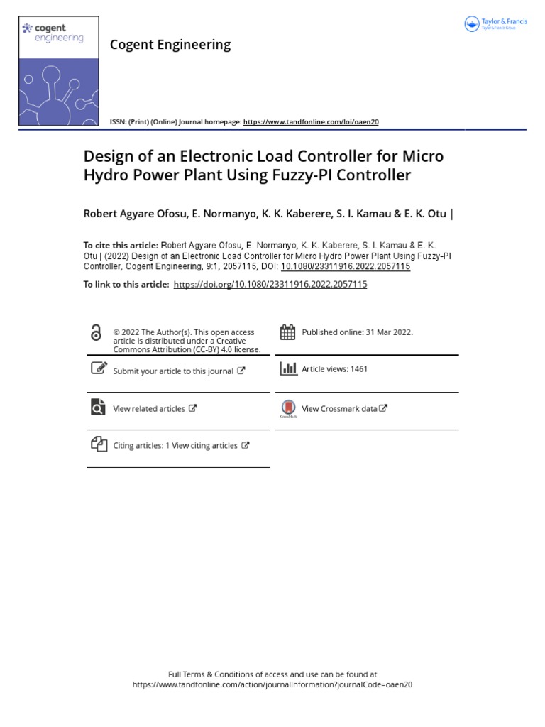 Design of An Electronic Load Controller For Micro Hydro Power Plant