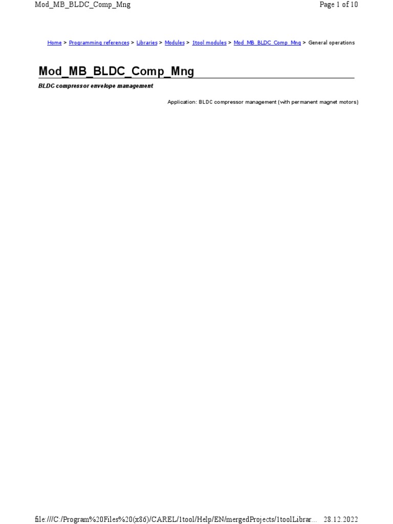 CAREL Mod MB BLDC Comp MNG | PDF | Energy Technology | Mechanical ...