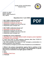 Bayanihan Acts 1 and 2 MCQ