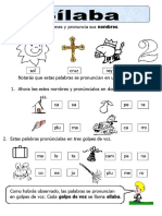 Ficha de Silaba para Segundo de Primaria