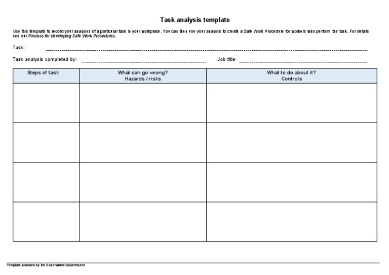 Task Analysis Template | PDF