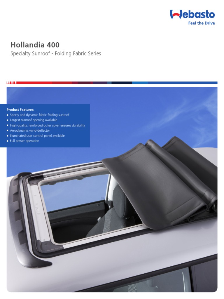 Hollandia 400 Specialty Sunroof Folding Fabric Series PDF