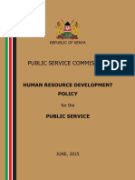 Kenya Public Service Commission HR Development Policy Summary