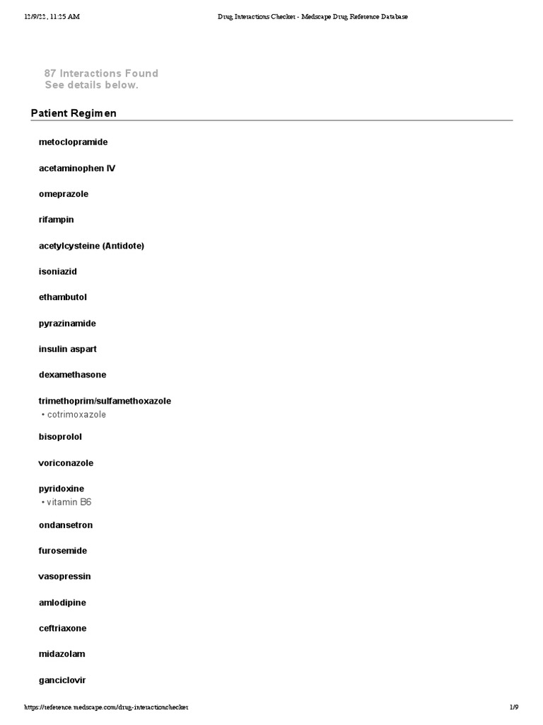 Drug interactions checker medscape drug reference database pdf