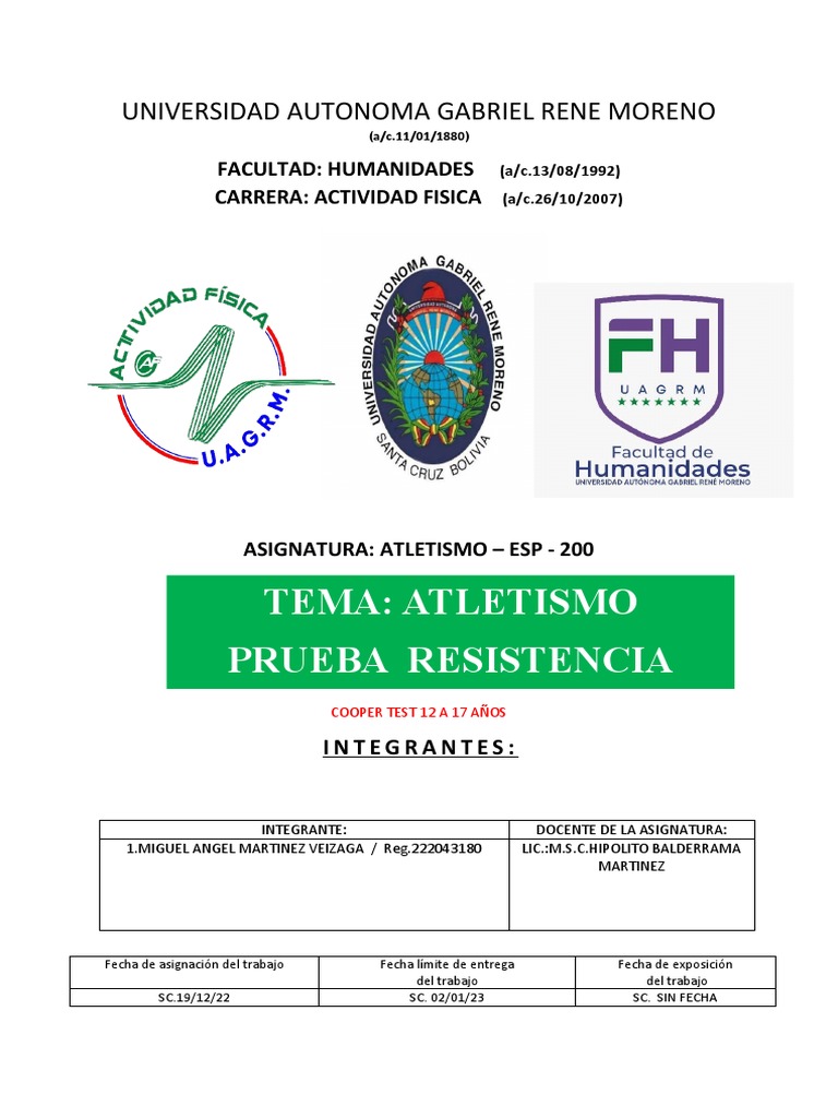 Test de Cooper para Adolescentes | PDF | Deporte del atletismo