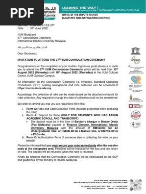 Letter Invitation Convocation 37th IIUM