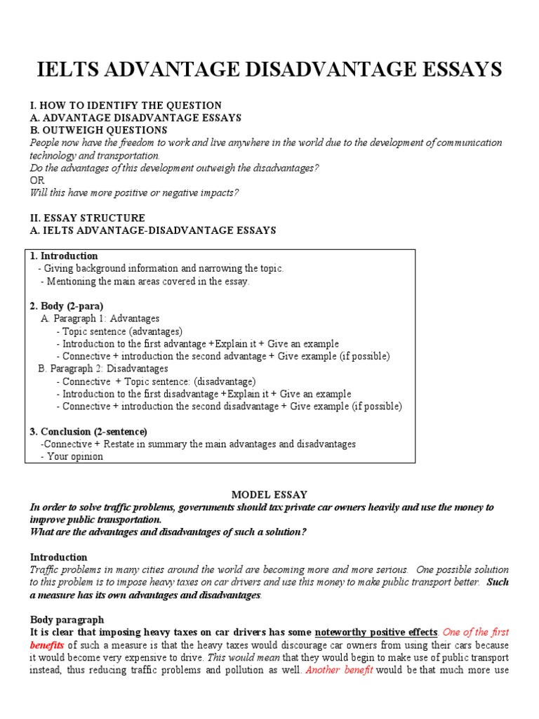 How To Write Advantage Disadvantage Essay Ielts