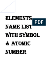 118 Elements Name List With Symbol