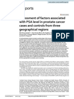 Assessment of Factors Associated With PSA Level in Prostate Cancer Cases and Controls From Three Geographical Regions