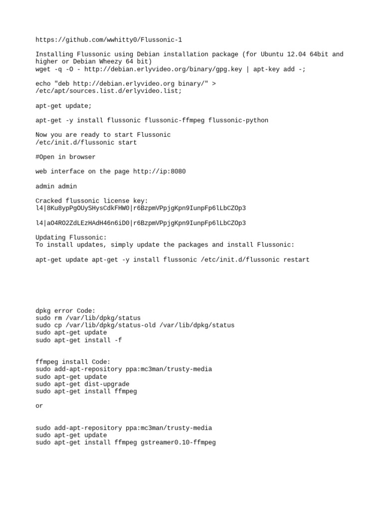 Flussonic Install Guide for Debian | PDF | Technology & Engineering