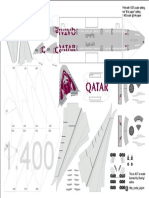 Print 1:400 scale Boeing 777X-9 model for Qatar at 100% scale