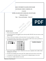 Mathematics Model Paper IX (Paper I)