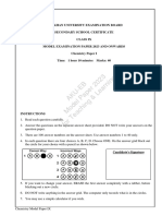 AKU Exam Board Secondary School Chemistry Model Paper 1