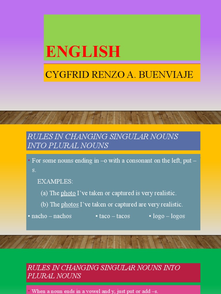 singular and plural noun rules