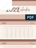 Brown Delicate Minimal 2022 Calendar