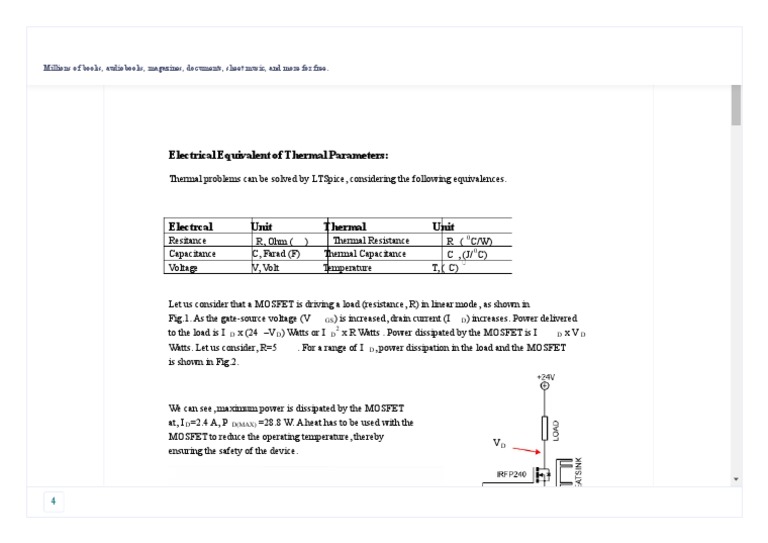 Thermal - Learn LTSpice - A Tutorial | PDF