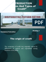 Origins And Types of Credit