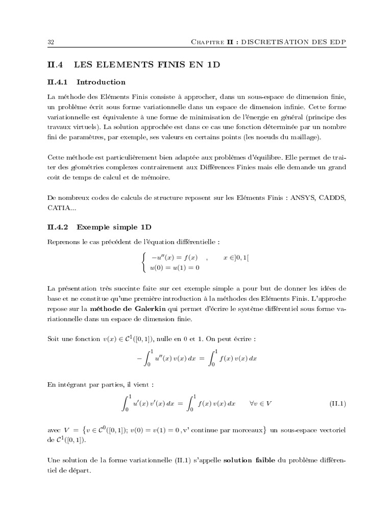Introduction aux Éléments Finis 1D | PDF | Méthode des éléments finis ...