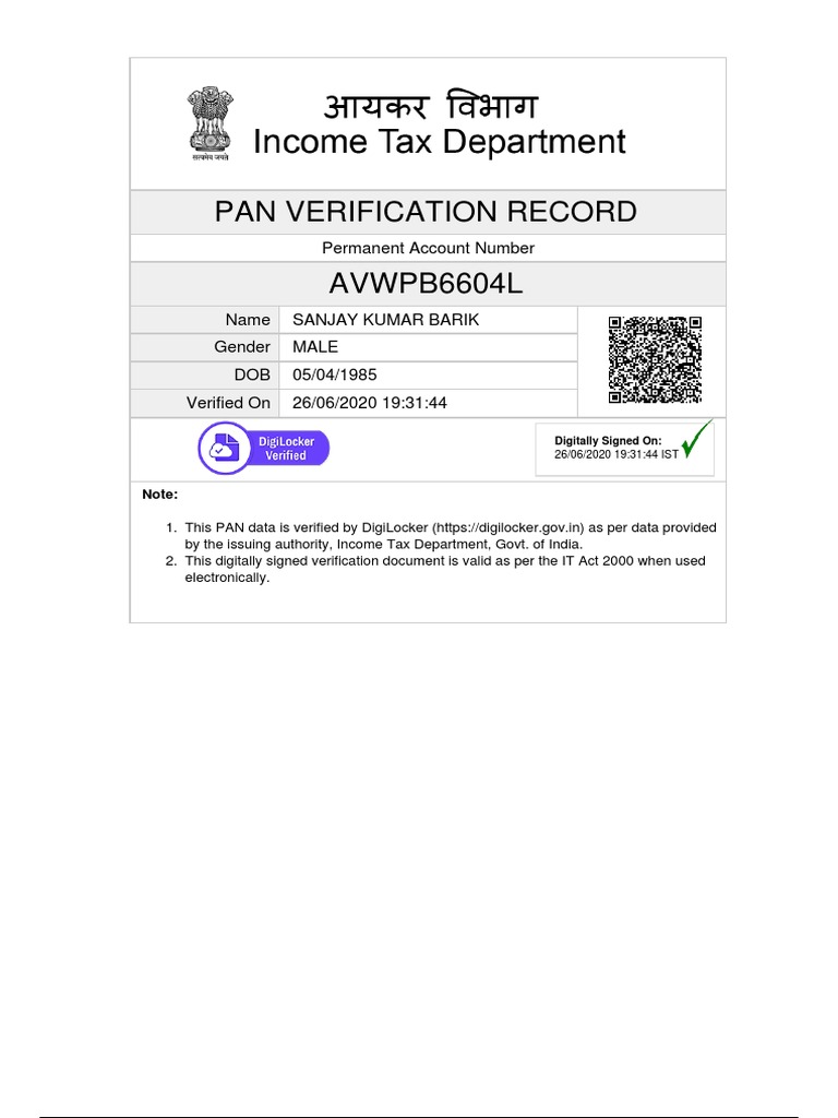 In - Gov.pan Pancr Avwpb6604l | PDF